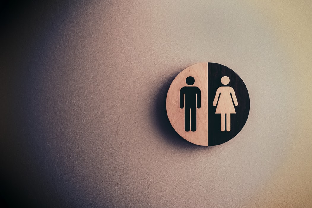 Man and woman nonhuman gender parity signage